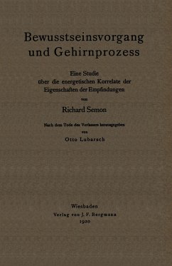 Bewusstseinsvorgang und Gehirnprozess - Semon, Richard;Lubarsch, Otto