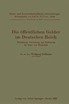 Die öffentlichen Gelder im Deutschen Reich - Hoffmann, Wolfgang