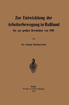Zur Entwicklung der Arbeiterbewegung in Rußland bis zur großen Revolution von 1905 - Rabinowitz, Sonja