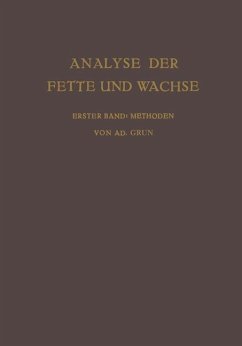 Analyse der Fette und Wachse Sowie der Erzeugnisse der Fettindustrie - Grün, Adolf