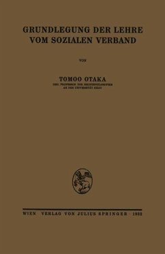 Grundlegung der Lehre vom sozialen Verband - Otaka, Tomoo