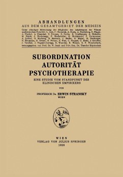 Subordination Autorität Psychotherapie - Stransky, Erwin