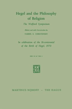 Hegel and the Philosophy of Religion - Christensen, Darrel E.