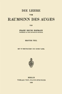 Die Lehre vom Raumsinn des Auges - Hofmann, Franz Bruno
