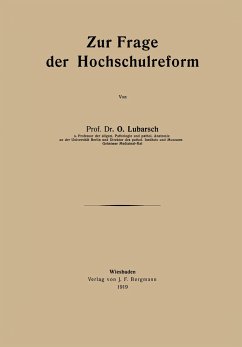 Zur Frage der Hochschulreform - Lubarsch, O.