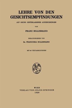 Lehre von den Gesichtsempfindungen - Hillebrand, Franz;Hillebrand, Franziska