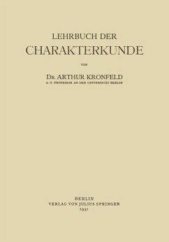 Lehrbuch der Charakterkunde - Kronfeld, Arthur