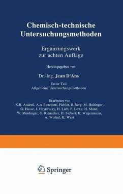 Chemisch-technische Untersuchungsmethoden Ergänzungswerk zur achten Auflage - Andreß, K. R.;Benedeti-Pichler, A. A.;Berg, R.