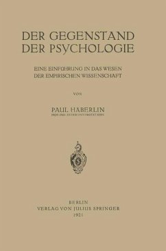 Der Gegenstand der Psychologie - Häberlin, Paul