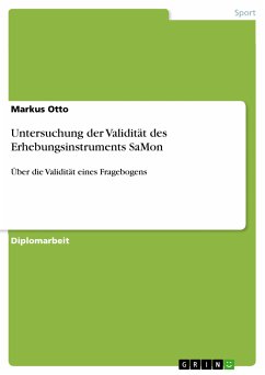 Untersuchung der Validität des Erhebungsinstruments SaMon (eBook, PDF)