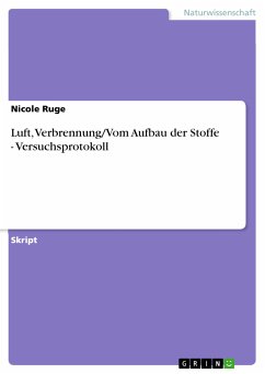 Luft, Verbrennung/Vom Aufbau der Stoffe - Versuchsprotokoll (eBook, ePUB) - Ruge, Nicole