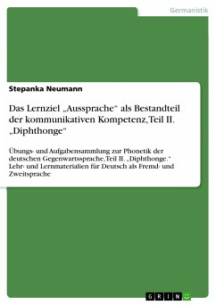 Das Lernziel „Aussprache“ als Bestandteil der kommunikativen Kompetenz, Teil II. „Diphthonge“ (eBook, PDF) Das Lernziel „Aussprache“ als Bestandteil der kommunikativen Kompetenz, Teil II. „Diphthonge“ (eBook, PDF)
