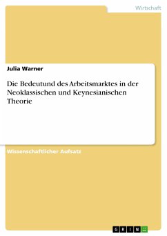 Die Bedeutund des Arbeitsmarktes in der Neoklassischen und Keynesianischen Theorie (eBook, PDF) - Warner, Julia