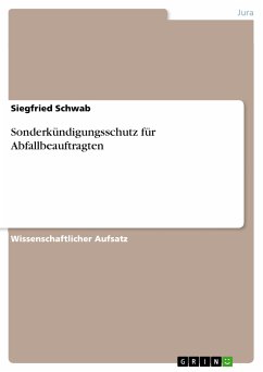 Sonderkündigungsschutz für Abfallbeauftragten (eBook, PDF)