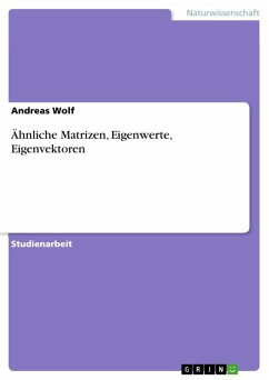 Cover Ähnliche Matrizen, Eigenwerte, Eigenvektoren (eBook, ePUB)