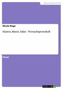 Säuren, Basen, Salze - Versuchsprotokoll (eBook, ePUB) - Ruge, Nicole