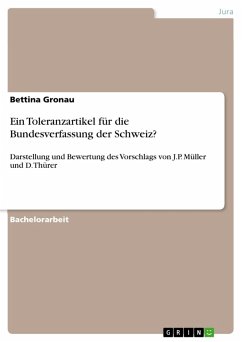 Ein Toleranzartikel für die Bundesverfassung der Schweiz? (eBook, ePUB) - Gronau, Bettina