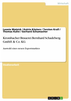 Krombacher Brauerei Bernhard Schadeberg GmbH & Co. KG (eBook, PDF) - Matzick, Leonie; Küsters , Katrin; Krall, Torsten; Kuhn, Thomas; Schumacher, Gerhard