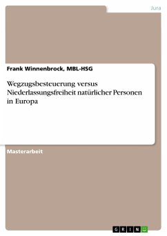 Wegzugsbesteuerung versus Niederlassungsfreiheit natürlicher Personen in Europa (eBook, PDF) - Winnenbrock, MBL-HSG, Frank