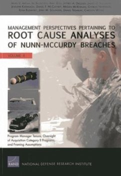 Management Perspectives Pertaining to Root Cause Analyses of Nunn-McCurdy Breaches - Arena, Mark V; Blickstein, Irv; Doll, Abby