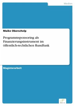 Programmsponsoring als Finanzierungsinstrument im öffentlich-rechtlichen Rundfunk (eBook, PDF) - Oberschelp, Maike