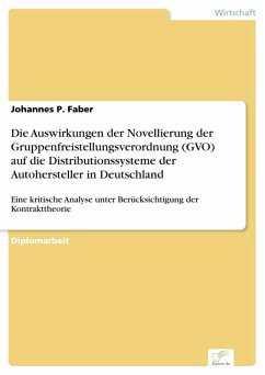 Die Auswirkungen der Novellierung der Gruppenfreistellungsverordnung (GVO) auf die Distributionssysteme der Autohersteller in Deutschland (eBook, PDF) - Faber, Johannes P.