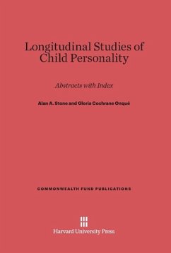 Longitudinal Studies of Child Personality - Stone, Alan A.; Onqué, Gloria Cochrane