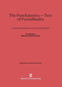 The Panchatantra-Text of Purnabhadra - Hertel, Johannes