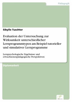 Evaluation der Untersuchung zur Wirksamkeit unterschiedlicher Lernprogrammtypen am Beispiel tutorieller und simulativer Lernprogramme (eBook, PDF) - Tuschter, Sibylle