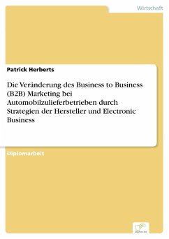 Die Veränderung des Business to Business (B2B) Marketing bei Automobilzulieferbetrieben durch Strategien der Hersteller und Electronic Business (eBook, PDF) - Herberts, Patrick