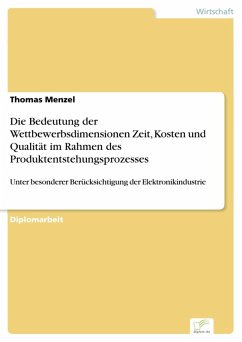 Die Bedeutung der Wettbewerbsdimensionen Zeit, Kosten und Qualität im Rahmen des Produktentstehungsprozesses (eBook, PDF) - Menzel, Thomas