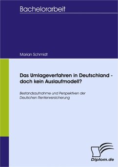 Das Umlageverfahren in Deutschland - doch kein Auslaufmodell? (eBook, PDF) - Schmidt, Marian