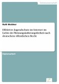 Effektiver Jugendschutz im Internet im Lichte der Meinungsäußerungsfreiheit nach deutschem öffentlichen Recht (eBook, PDF)