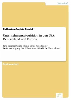 Unternehmensakquisition in den USA, Deutschland und Europa (eBook, PDF) - Bescht, Catharina-Sophie