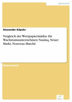 Vergleich der Wertpapiermärkte für Wachstumsunternehmen Nasdaq, Neuer Markt, Nouveau Marché (eBook, PDF) - Köpcke, Alexander