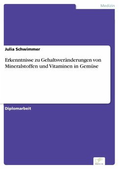 Erkenntnisse zu Gehaltsveränderungen von Mineralstoffen und Vitaminen in Gemüse (eBook, PDF) - Schwimmer, Julia