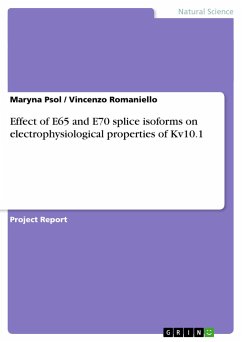 Effect of E65 and E70 splice isoforms on electrophysiological properties of Kv10.1