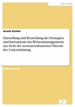 Darstellung und Beurteilung der Strategien und Instrumente des Wissensmanagements aus Sicht der ressourcenbasierten Theorie der Unternehmung (eBook, PDF) - Eichler, Armin