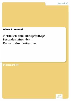 Methoden- und aussagemäßige Besonderheiten der Konzernabschlußanalyse (eBook, PDF) - Starzonek, Oliver