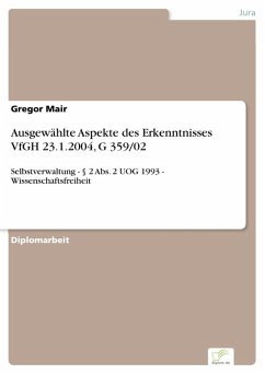 Ausgewählte Aspekte des Erkenntnisses VfGH 23.1.2004, G 359/02 (eBook, PDF) - Mair, Gregor