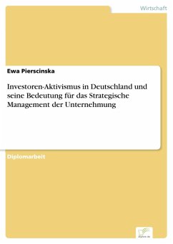 Investoren-Aktivismus in Deutschland und seine Bedeutung für das Strategische Management der Unternehmung (eBook, PDF) - Pierscinska, Ewa