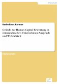 Gründe zur Human Capital Bewertung in österreichischen Unternehmen: Anspruch und Wirklichkeit (eBook, PDF)