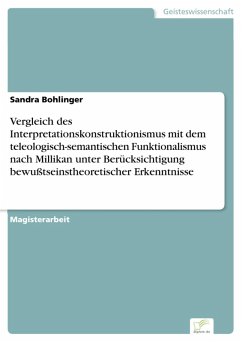 Cover Vergleich des Interpretationskonstruktionismus mit dem teleologisch-semantischen Funktionalismus nach Millikan unter Berücksichtigung bewußtseinstheoretischer Erkenntnisse (eBook, PDF)