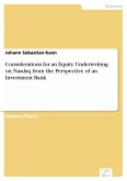 Considerations for an Equity Underwriting on Nasdaq from the Perspective of an Investment Bank (eBook, PDF)