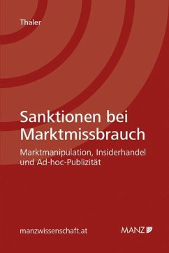 Sanktionen bei Marktmissbrauch - Thaler, Christian