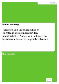 Vergleich von unterschiedlichen Konstruktionslösungen für den nachträglichen Anbau von Balkonen an bestehende Mauerwerksgeschossbauten (eBook, PDF) - Kurzweg, Daniel