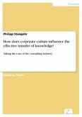 How does corporate culture influence the effective transfer of knowledge? (eBook, PDF)