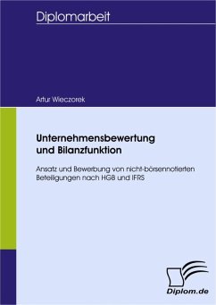 Unternehmensbewertung und Bilanzfunktion (eBook, PDF) - Wieczorek, Artur