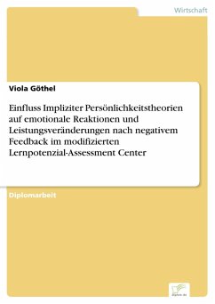 Einfluss Impliziter Persönlichkeitstheorien auf emotionale Reaktionen und Leistungsveränderungen nach negativem Feedback im modifizierten Lernpotenzial-Assessment Center (eBook, PDF) - Göthel, Viola