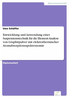 Entwicklung und Anwendung einer Suspensionstechnik für die Element-Analyse von Graphitpulver mit elektrothermischer Atomabsorptionsspektronomie (eBook, PDF) - Schäffer, Uwe